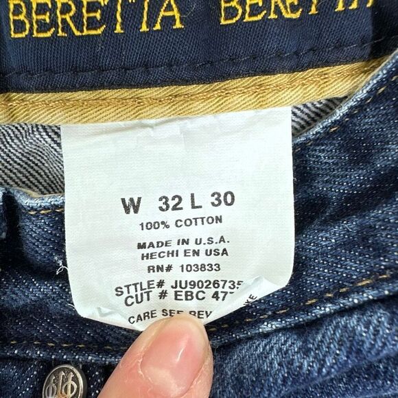 Beretta Jeans Men’s 32x30 Blue Straight Classic Fit Made in USA Dark Wash - Picture 7 of 10